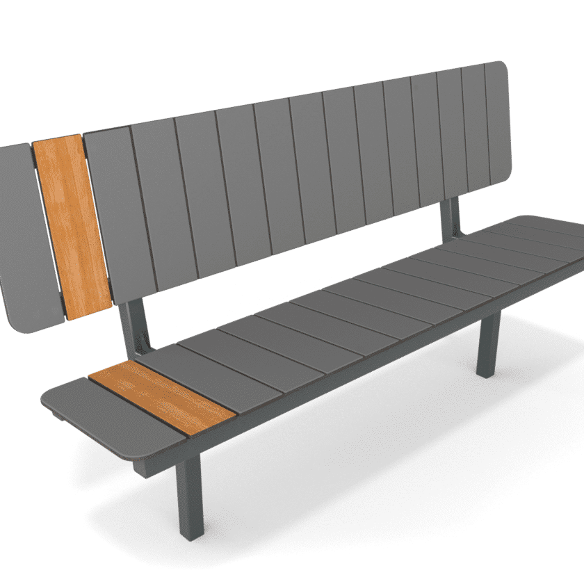 Benk med ryggstøtte